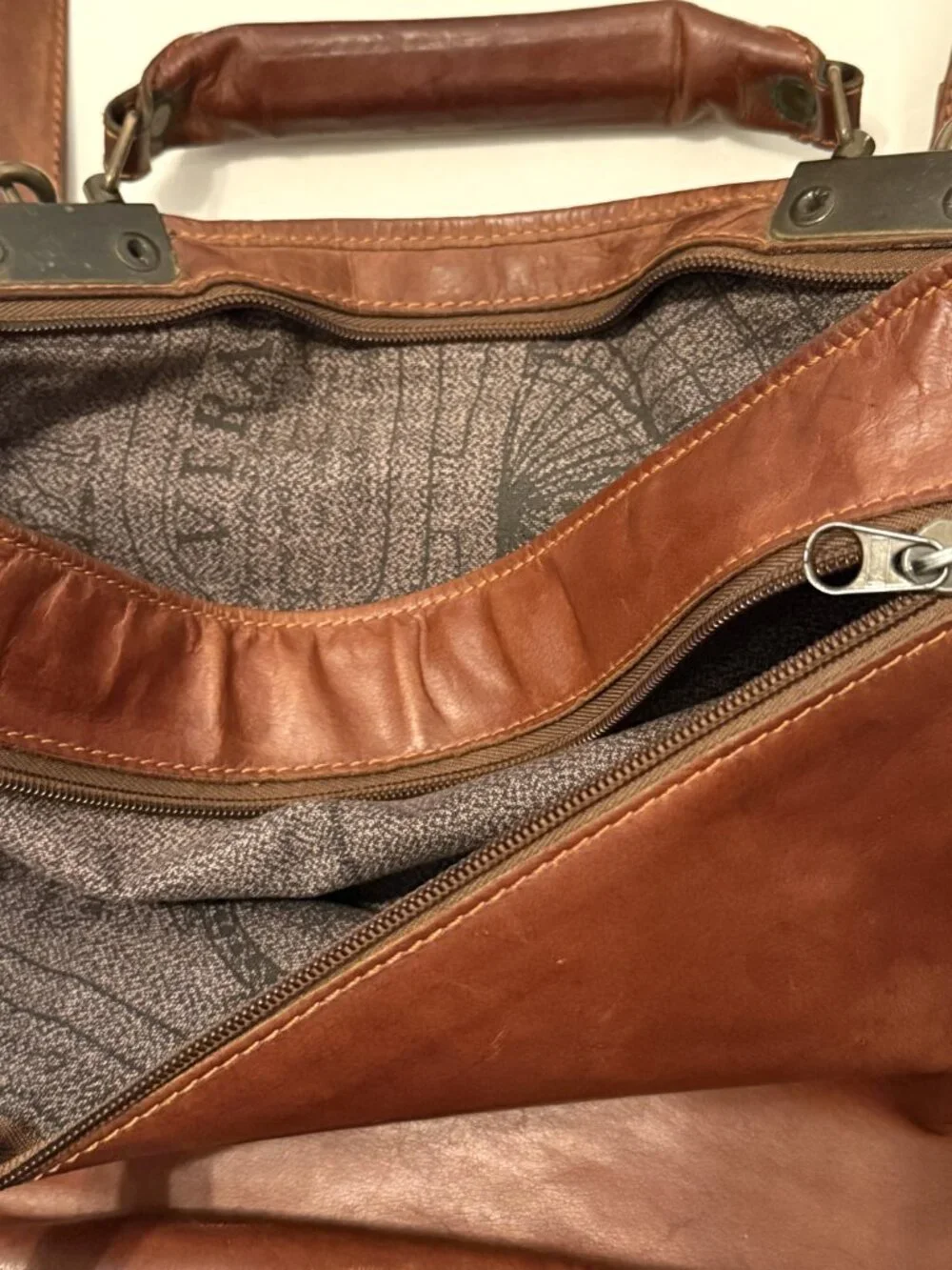 Overland Outfitters Leather Messenger Bag Brown Camel Full Grain Leather Satchel
